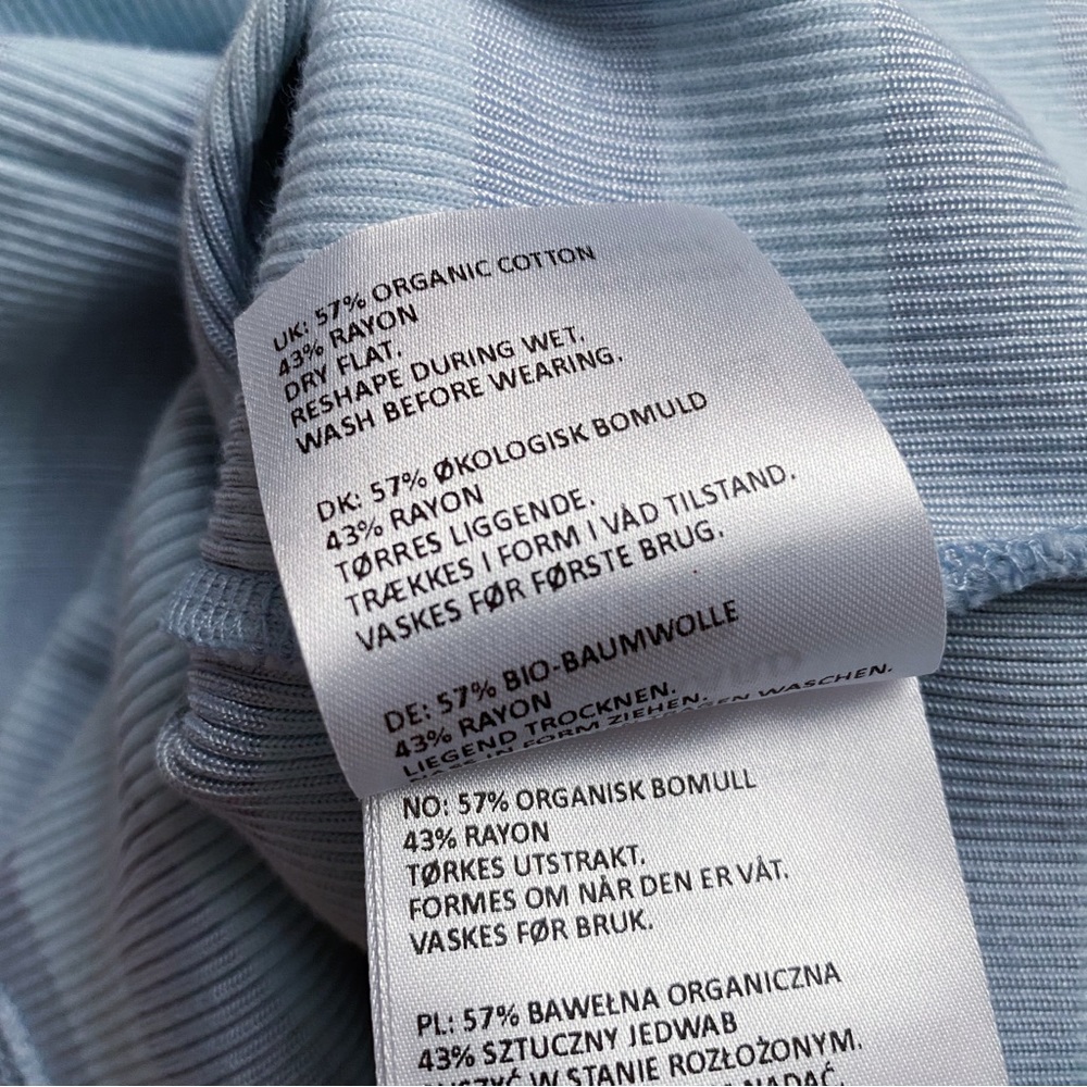 Mads Nørgaard Copenhagen Pale Blue Stripe Long Sleeve Midi Dress - Picture 9 of 11